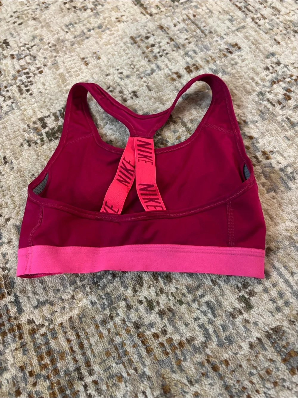Nike Women’s Magenta and Hot Pink Racerback Swim Bikini Top